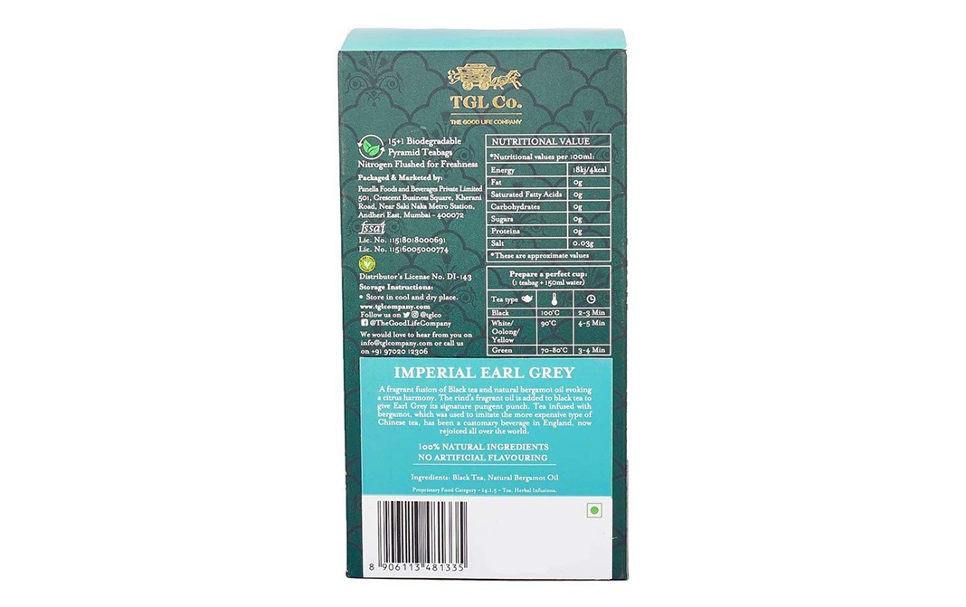 TGL Co. Imperial Earl Grey Tea    Pack  16 pcs